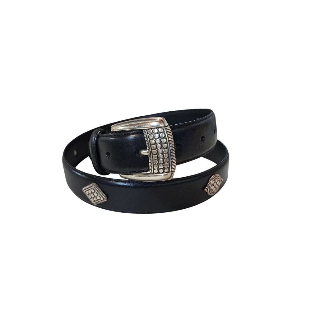 Fossil Mens size Large Leather Business Casual Office Career Everyday Black Belt
